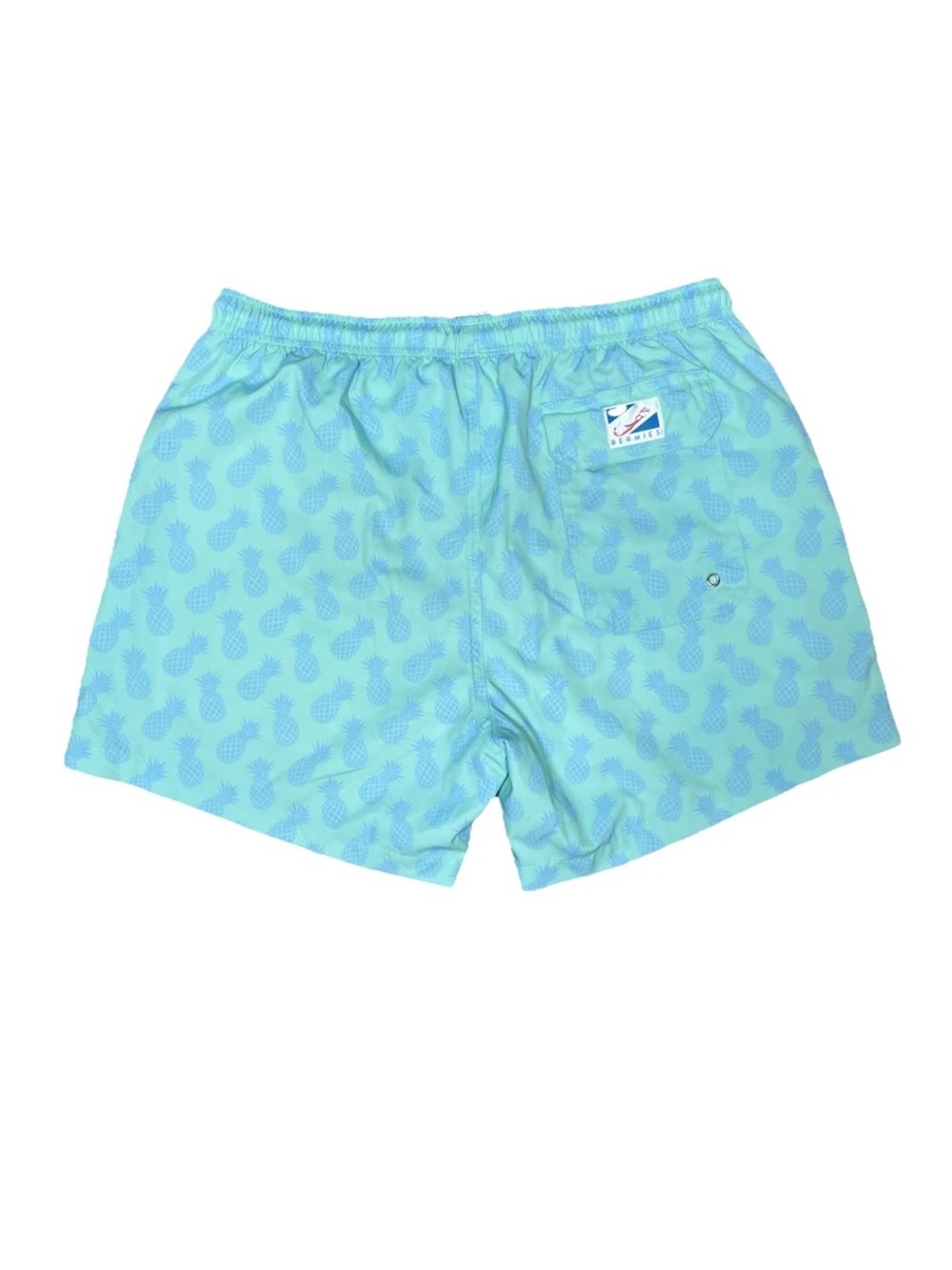 Bermies The Class 5" Inseam Swim Trunks Men’s Size Medium Blue Purple Pineapple - Picture 2 of 4